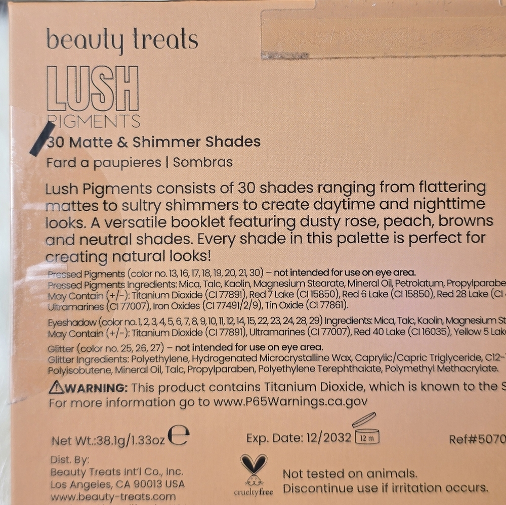 💓Beauty Treats Lush Pigments 30 matte & shimmer eyeshadow Palette 💓 - Picture 4 of 9